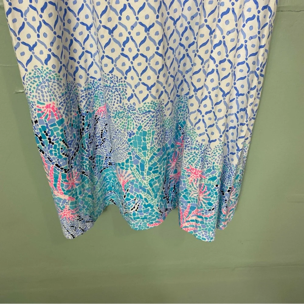 Lilly Pulitzer Luella‎ Mini Dress XL Blue White Sleeveless